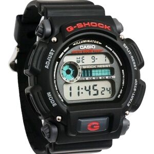Casio G-Shock DW9052-1VCF 200M WR, 24 HR Stopwatch Black Resin Band Watch, NWT!!